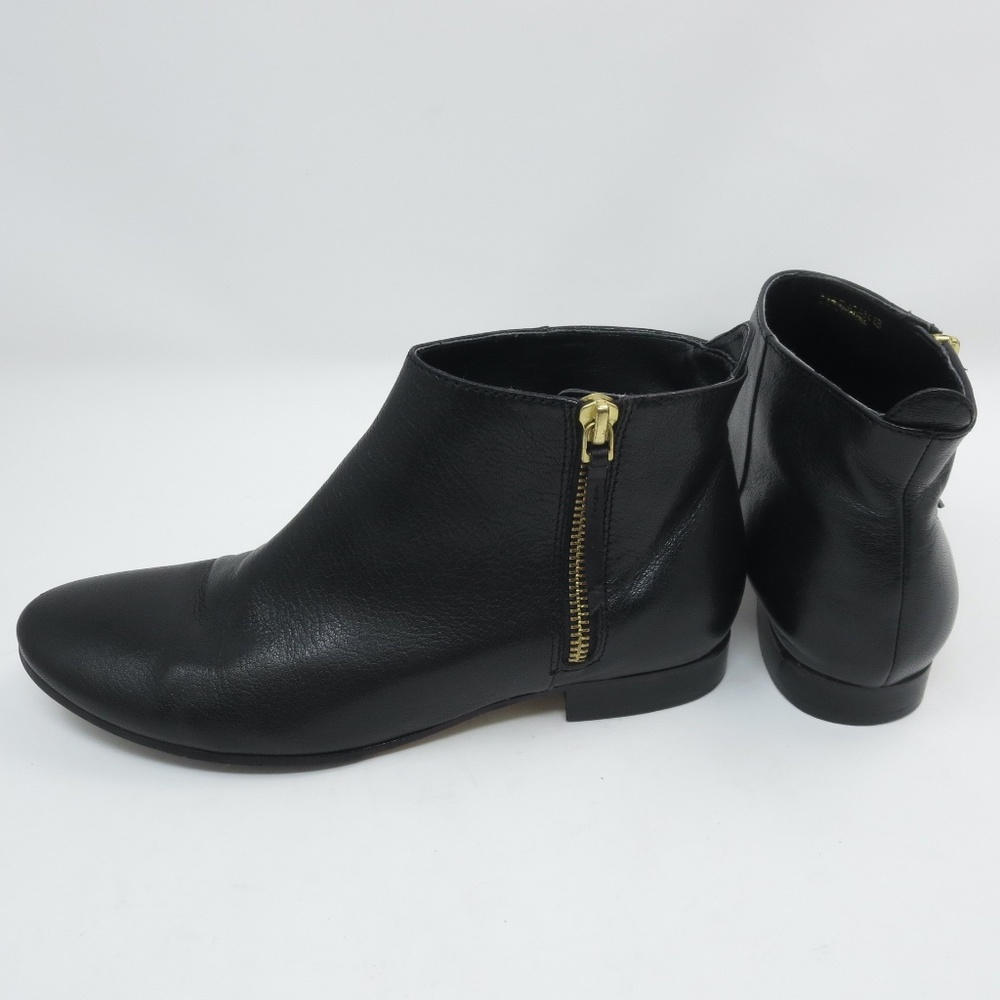 Cole Haan BELMONT Womens Size 6B Ankle Booties Black Leather Heel Side Zip